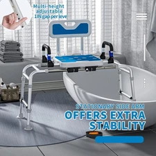 Tub Transfer Bench And Shower Chair With Non Slip Aluminum Body 500LB/Capacity