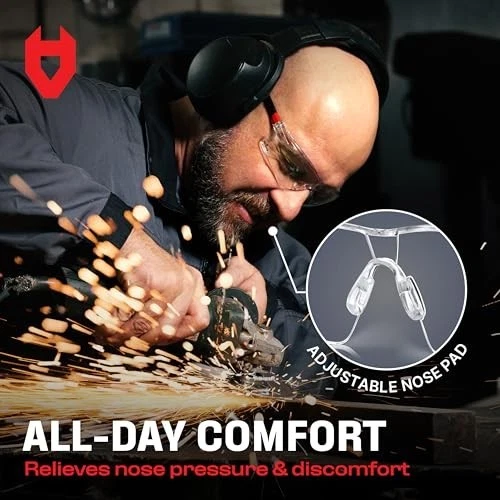 Gafas de seguridad antiniebla protección UV resistente a arañazos envolventes paquete de 10 Foto 4 de 4