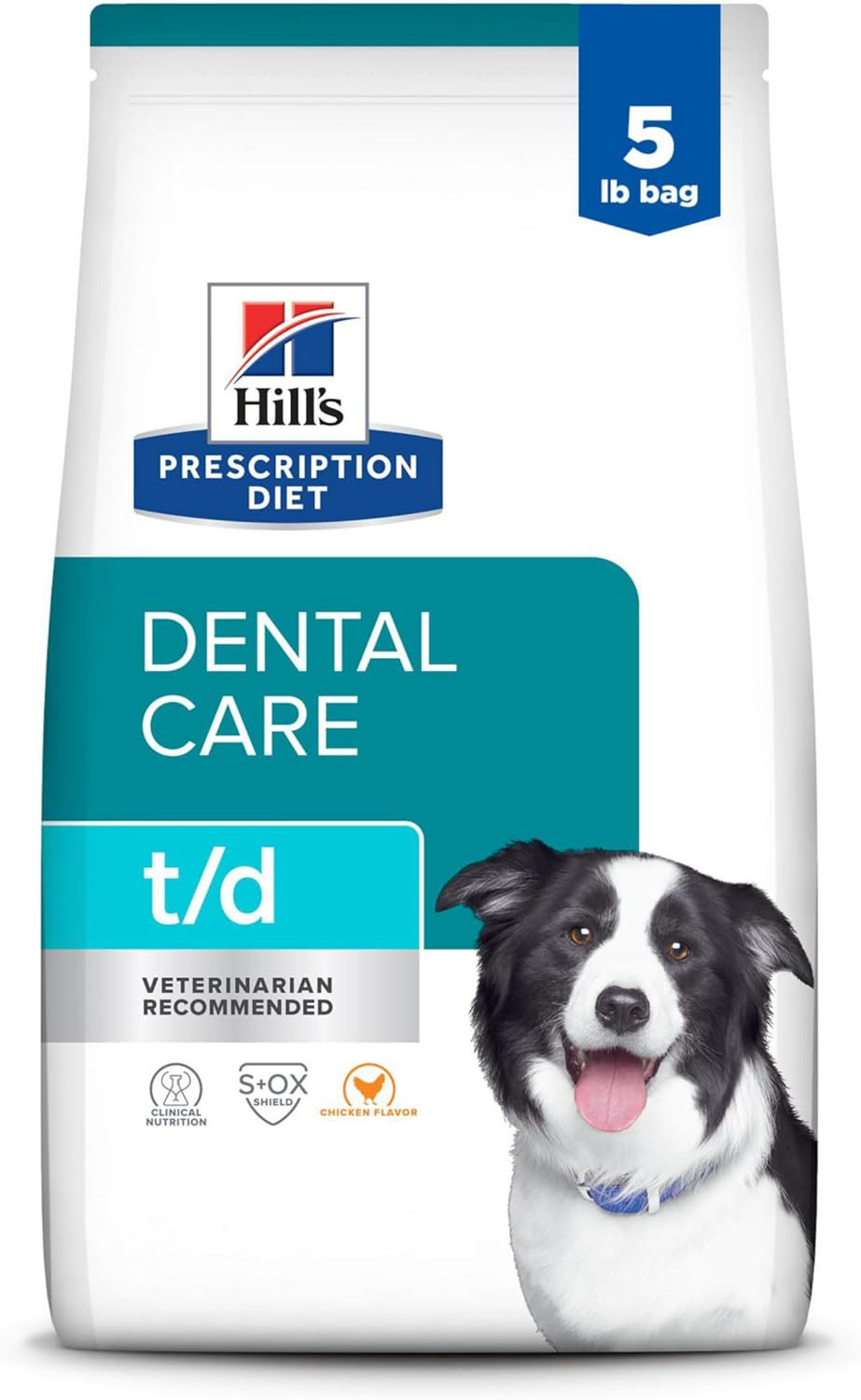 T/D Dental Care Chicken Flavor Dry Dog Food, Veterinary Diet, 5 Lb. Bag