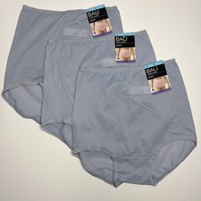 Bali Skimp Skamp Brief Panty S/5 Full Coverage Nylon Panties NWT 2633 Blue 3 PK