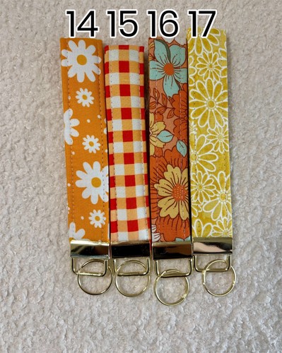 Handmade Key Fob Keychain Fabric Wristlet Assorted Colors Multiple Options - Bild 23 von 30