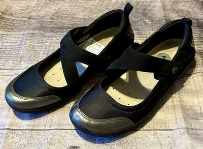 Easy Spirit Leopard Slip On Round Toe Mary Janes Black 7 Very Nice