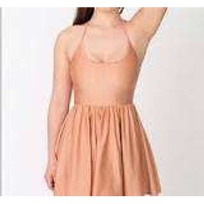 American Apparel Ballerina Metallic Rose Gold Halter Skater Mini Dress  Copper S | eBay