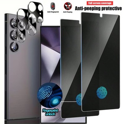 For Samsung Galaxy S25 Ultra Plus S24 Privacy Glass Screen Camera Lens Protector