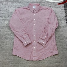 VTG Brooks Brothers Oxford Button Shirt 17 - 6/7 Red White OCBD Outdoor Prep Men
