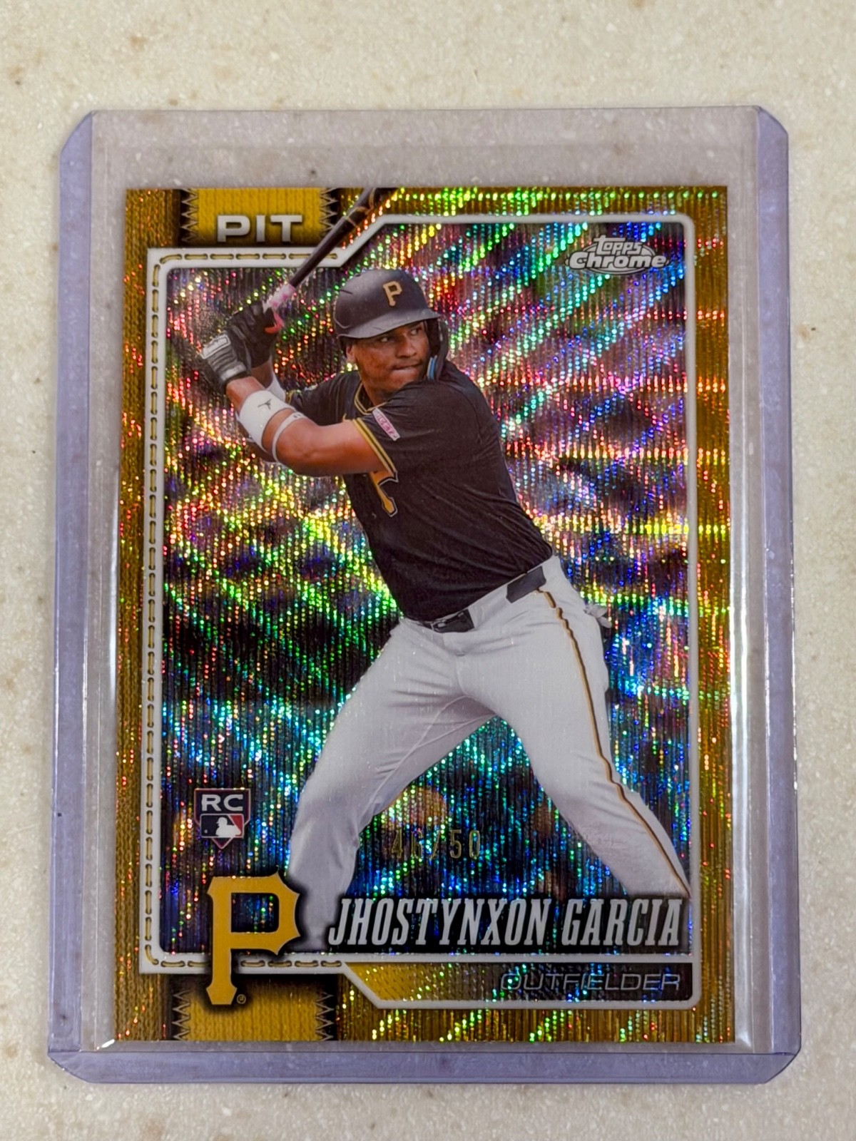 2026 Topps Chrome Jhostynxon Garcia RC Gold Wave Refractor /50 #70 Pirates