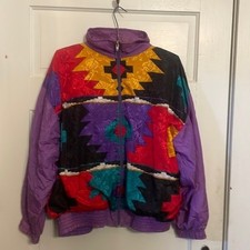 Amazing vintage windbreaker  Women's L, Men's M. Full zipper pocket over hips