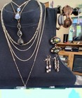 Lot Of 10 Mixed Vintage Jewelry Quartz & AB Metallic Beads Pendants Clip Pierced — photo 1