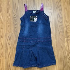 Vintage Hello Kitty Sanrio Denim Dress Girls Size Large Blue Anime RARE MARKED