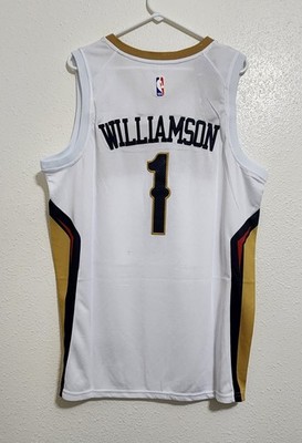 MEN'S NEW ORLEANS PELICANS Zion Williamson #1 Stitched White Jersey Size XL NWT 