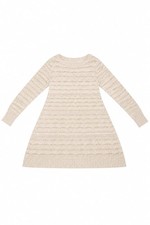 SEVENTH AVENUE Women's Beige Knitted Dress Medium Long Sleeve Knee Length