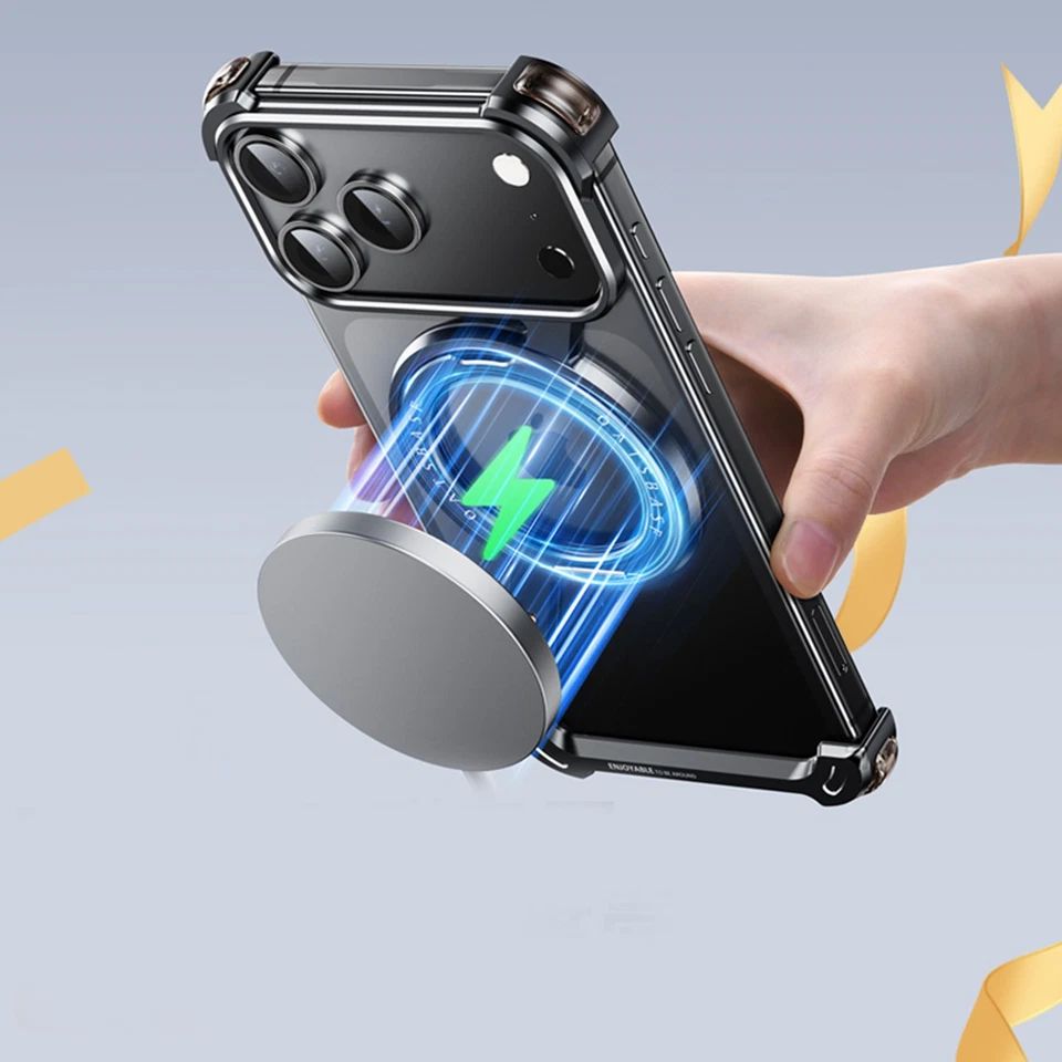 Metal Bumper Mag Safe Case for iPhone 17 Pro Max Air 16 15 14 13 Ring Stand - Image 2 of 4