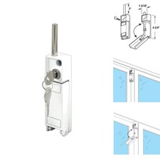 White Diecast Patio Door Lock Key Lock Surface Mount Security Bolt