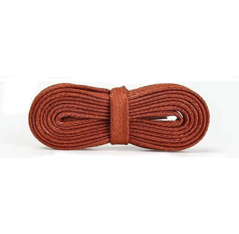 Lacets de rechange marron plats cirés hommes femmes travail décontracté bottes robe randonnée