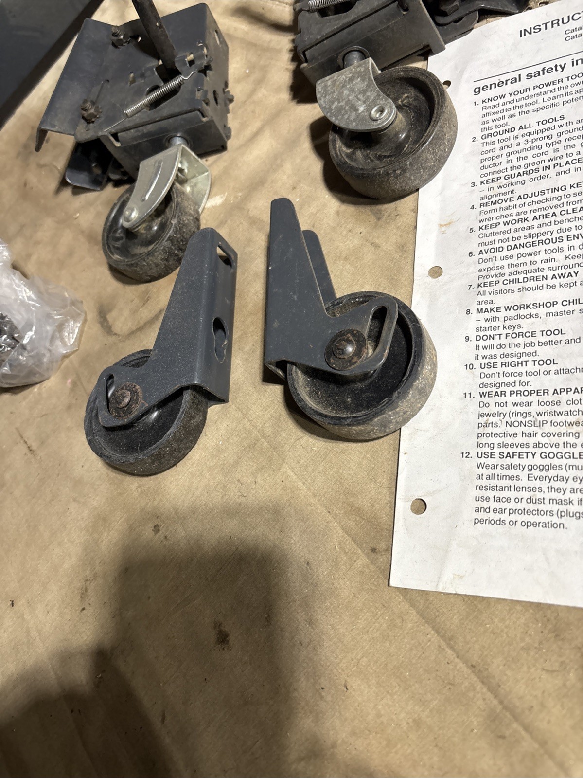 CRAFTSMAN Table Saw Radial Jointer Wheels  Casters Tapered Stand Mobile Ex Cond