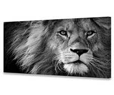 Baisuart Modern Giclee Canvas Prints Stretched Artwork Black 58"L x 29"W Lion-b
