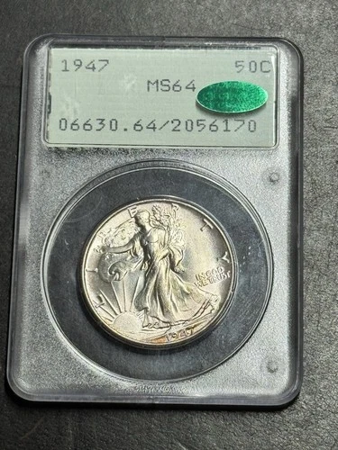 1947 P Walking Liberty Half Dollar Stunning BU PCGS MS64 CAC OGH Rattler (3537)