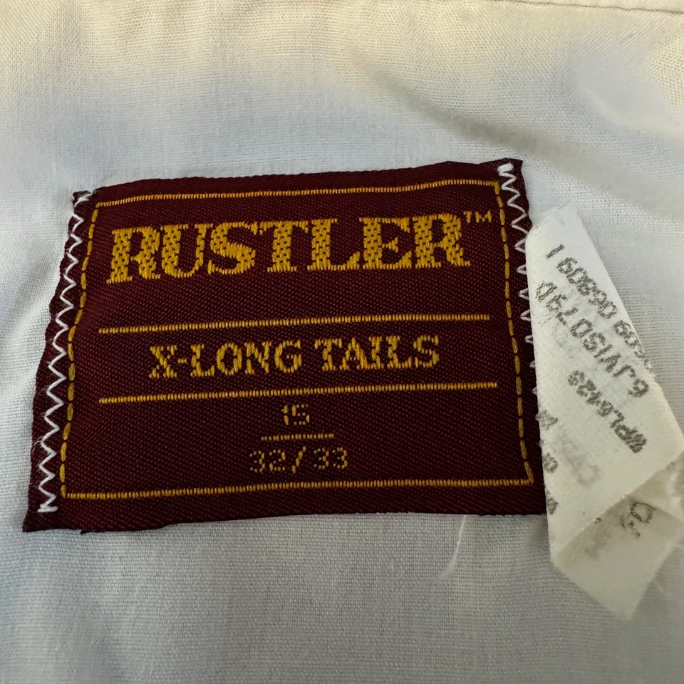 Rustler X Long Tails Western Pearl Snap Shirt Men's M Cowboy Landman Yellowstone - Image 4 of 4