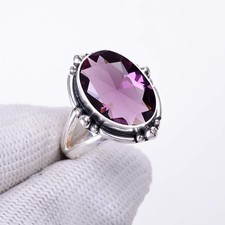 Purple Amethyst Gemstone 925 Sterling Silver Ring, Christmas Gift, Elegant Ring