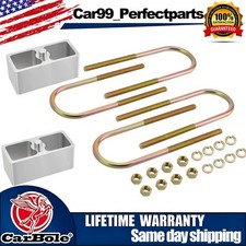 2 Inch Aluminum Extruded Leaf Spring Lowering Blocks With U-bolt Hardware