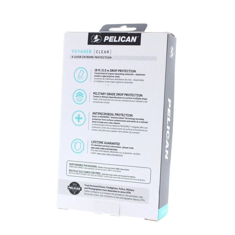 Capa Pelican Voyager com clipe de coldre para iPhone 14 Plus transparente - Imagem 2 de 3