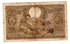 Belgium Belgium Banknote 100 Francs = 20 BELGAS 02/26/1937 P107 GOOD CONDITION