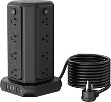 Surge Protector Power Strip Tower with USB Ports, 15 FT Extension Cord Tower wit