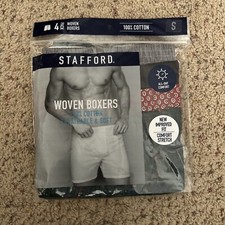Stafford Woven Boxers Mens Size Small 4 Pack