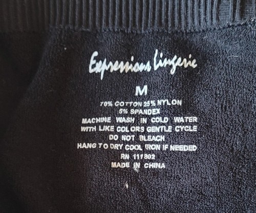 Expression Lingerie Black Long Johns Bottoms Size M - Picture 6 of 6