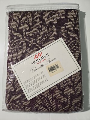 Mohawk Home Chennile Throw Blanket Chancellor Plum