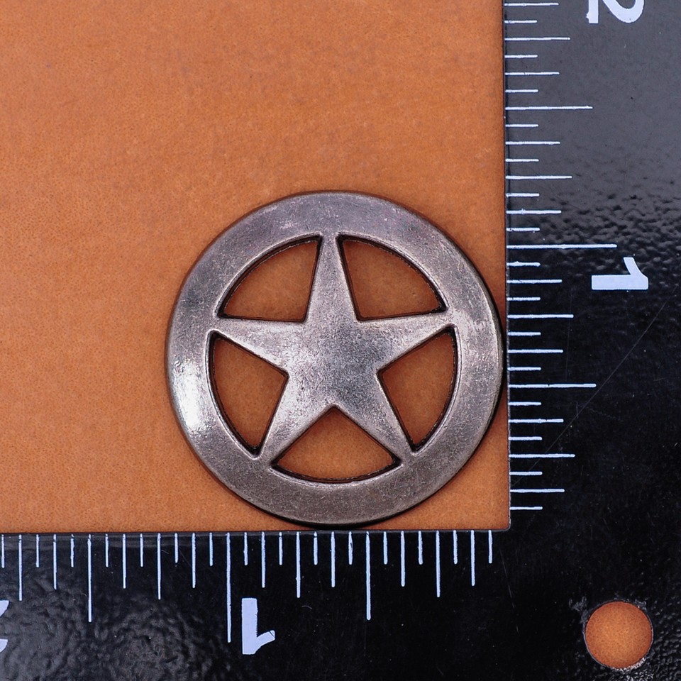 Conchos Belts 5-Piece Western Texas Star Concho Set - 29mm Silver & Gold Plated Saddles Rope Design For Belts, Hats & Jackets Cross Concho - Foto 9