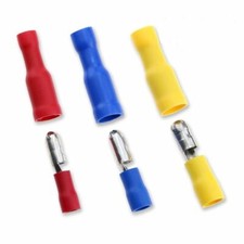 Insulated Bullet Crimp Electrical Cable Wire Terminals Red Blue & Yellow