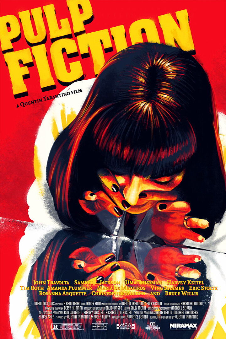 ポスター 90s VINTAGE PULP FICTION ORIGINAL POSTER Pulp Fiction Classic Movie Print Painting Wall Art Home