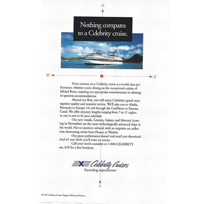 Celebrity Cruises Advertisement 1990s Vintage Print Ad | eBay