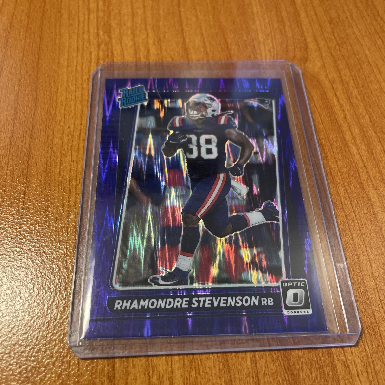 🏈2021 Donruss Optic Rhamondre Stevenson Purple Shock Prizm Rated Rookie RC #237