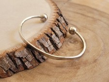 Magnetic Pure Copper Ball Bracelet Arthritis Pain Relief Cuff Silver Plated