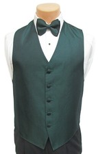 Men's Hunter Green Jean Yves Tuxedo Vest  Bow Tie Formal Wedding Cruise Prom