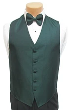 Men's Hunter Green Jean Yves Tuxedo Vest & Bow Tie Formal Wedding Cruise Prom