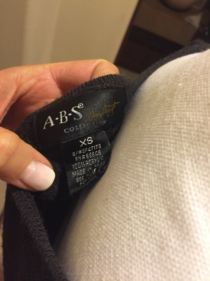 ABS женщин коричневый подпоясанный свитер платье Sz XS длинным рукавом текстурированный эластичной - Изображение 4 из 4