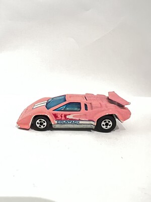 Vintage 1987 Hot Wheels Lamborghini Countach Contact Pink Color Changer 31 (760)