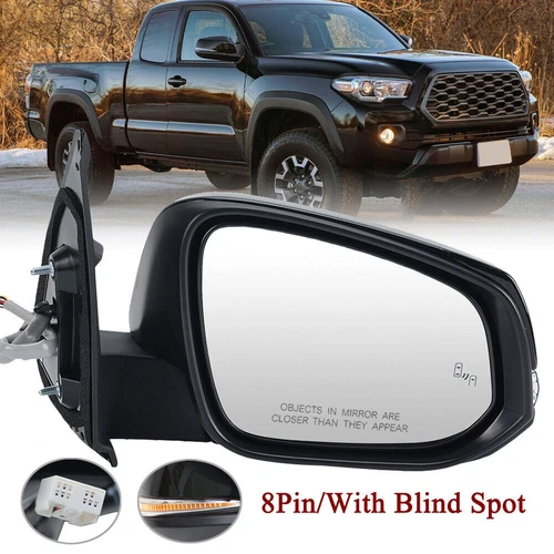Right Side Mirror W/Blind Spot Signal Heated 8Pin For Toyota Tacoma 2016 17-2023 (For: More than one vehicle)