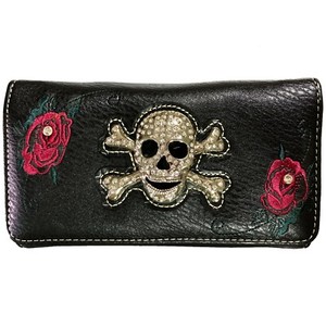 skull trifold wallet