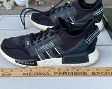 Size 9.5 Adidas NMD R1 V2 Black White 2021 Shoes Brand With Three Stripes
