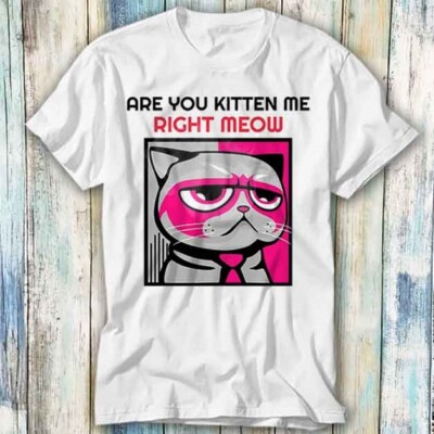 Are You Kitten Me Right Meow T Shirt Meme Gift Top Tee Unisex 938