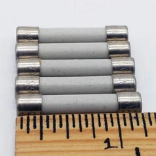Buss 10A 250V Fast Blow Ceramic Fuses, Quantity of 5, 1.25" Long