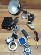 Vintage Camera Bundle lot Of Electric Flashes, Light Meter, Honeywell
