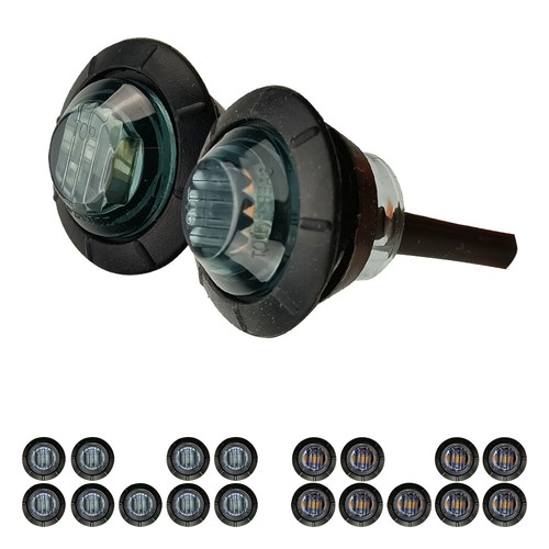 Luces marcadoras laterales LED redondas de espacio libre de balas 20X ámbar de 3/4" para camioneta remolque RV - Imagen 15 de 32