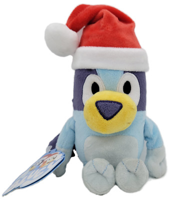 Bluey Christmas Plush 8'' Festive Bluey Wearing Santa Hat