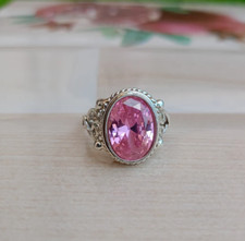 Rose Quartz Stone Ring Handmade Solid 925 Sterling Silver Ring All Size R313