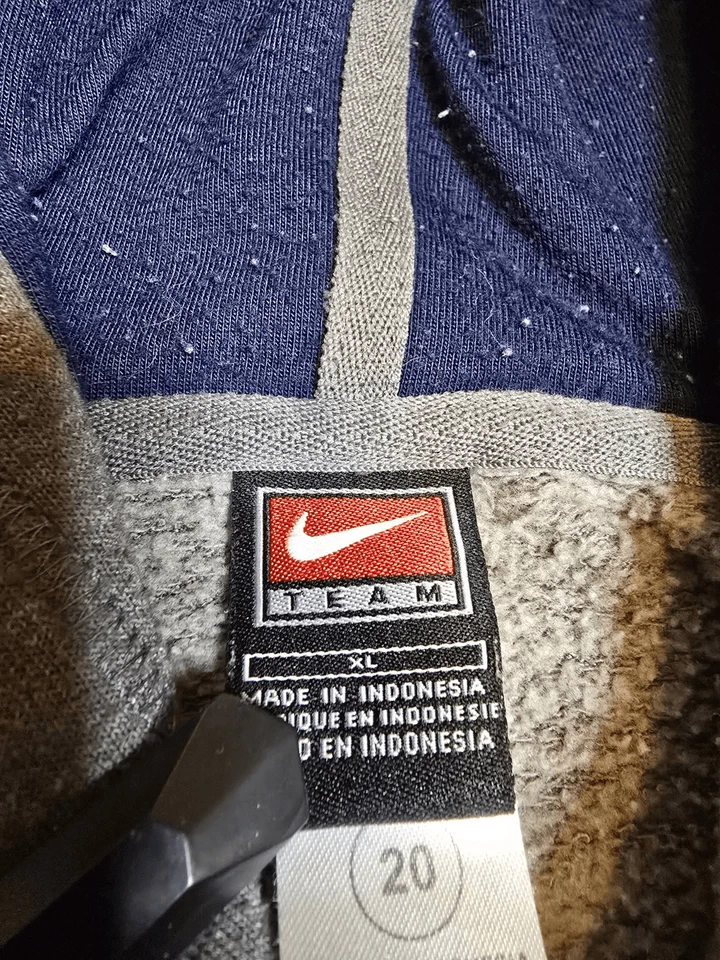 Vintage Y2k Ole Miss Rebels Center Swoosh Pullover Hoodie Nike Youth XL Gray - Image 3 of 4